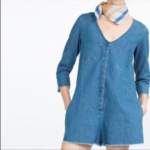 Zara Denim Romper